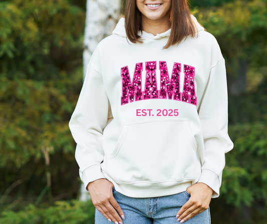 Show Your Role Family Embroidered Glitter Applique Hoodie